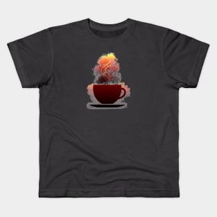 hot coffee in a warm coffee cup Kids T-Shirt